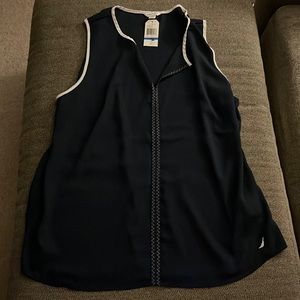 Size XL blue and white sleeveless Nautica blouse NWT